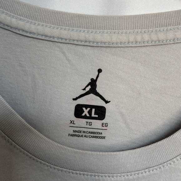 Jordan Gray Tee with Vibrant Orange Logo - Picture 2 of 5